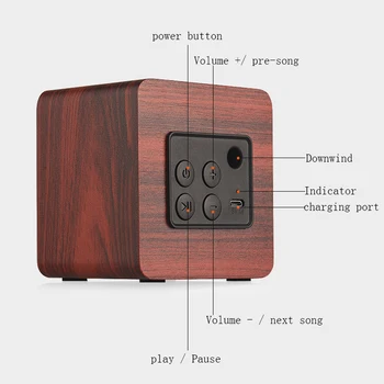 Queenview Lesene Brezžični Bluetooth Zvočnik Mini Prenosni Hi-fi Zvočniki Močan Bas caixa de som Soundbar Glasbe Soundbox Altavoz
