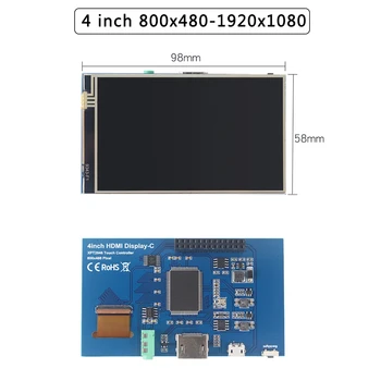 Raspberry Pi 4 3.5 palčni palčni LCD-Zaslon na Dotik 480x320, da 1920x1080 IPS Osvetlitev Nastavljiva Zaslona za RPI 4B/B+/3B/Nič PC