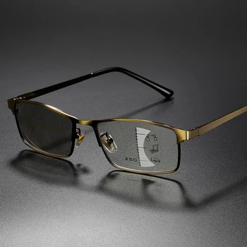 Razbarvanje Photochromic Progresivna Multifokalna Obravnavi Očala Moških Anti-Modra Presbyopic Očala Smolo Spomladanski Tečaj Gafas 1.50