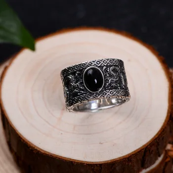 Resnična jasper jade obroči raztegljivo ruby zmaj obroč 925 sterling srebrni prstan žensk, moških prstanov jade nakit diamantni prstan