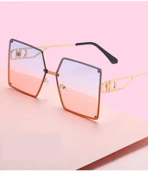 Retro Ženske Modni Prevelik Gradient Letnik Kovinskih Kvadratnih sončna očala Očala Odtenek Oculos de sol feminino sončna Očala UV400