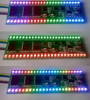 RGB MCU Nastavljiv Prikaz Vzorec 24 LED VU Indikator Nivoja Merilnik Dual Channel