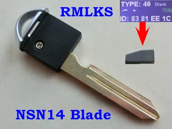 RMLKS Zamenjava Majhen Ključnih NSN14 Rezilo ID46 Transponder Sili Vstavite Ključ Primerni Za Infiniti Za Nissan