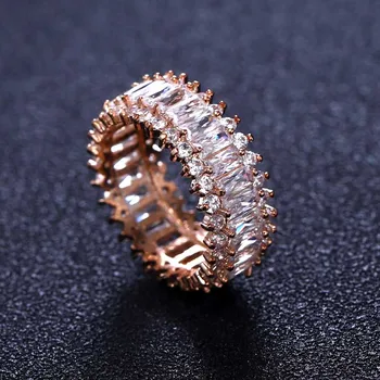 Rose Gold top nove zaročni prstan ženske kubičnih cirkon 925 bleščice elegantno cvet obroč za ženske