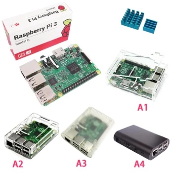 RS Različica Raspberry Pi 3 Model B+ABS Primeru Akril Primeru Jasno Primeru+Aluminija Modra hladilnega telesa za RPI 3 z Brezplačna Dostava