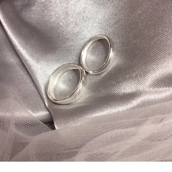 S925 srebrni prstan Preprosta osebnost Lepo Sladko Poročni prstani slog visoke kakovosti temperament Nemoteno Nekaj obroč visoke kakovosti