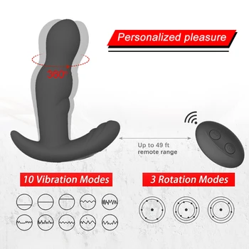 Sex Igrače Za Moške 360-Stopinjski Vrtečih Analni Vibrator Brezžični Daljinski Moški Prostate Massager Analni Čep Z Vibriranjem G-Spot Spodbujanje