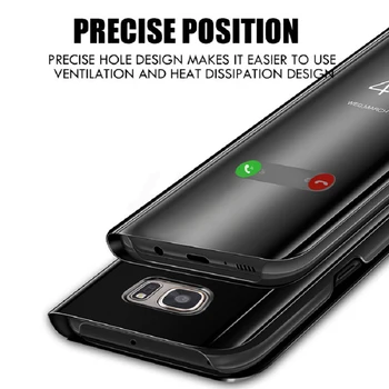 Smart Flip Primeru Telefon Fundas Za Samsung Galaxy A51 A01 A71 S20 Ultra Plus A50 A30 A40 A70 S8 S9 S10 Plus Polno Kritje Primerom Ogledalo