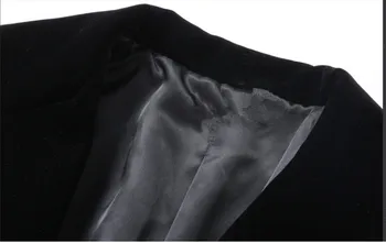 SMTHMA 2020 Visoke kakovosti vzletno-pristajalne Steze Obleko za Ženske Zlata trim Zarezo pozimi Obleko ženske dolg rokav Črno žametno Obleko vestidos