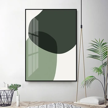 Sodobno Abstraktno Geometrijske Zeleno Barvo Platno Stensko Slikarstvo Umetnost Fotografije, Plakati, Tiskanje Za Spalnico Doma Dekor Brez Okvirja