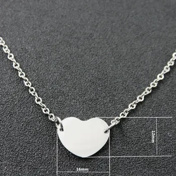 Srce Ogrlico Moda iz Nerjavečega Jekla, Prazno Srce Ljubezni, Ogrlico, Obesek, DIY Logotip Nakit
