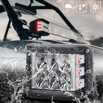 Strani Strelec LED Stroka Luči Z Strobe Dvojni Strani Rdeče DRL Spot Vožnje Delo Luči za Tovornjak ATV SUV UTV 4x4
