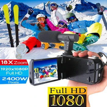 Strokovno USB 2.0 18X Digital Zoom COMS Senzor za 24,0 MP AV Vmesnik Kamere, Prenosni Snemalnik videokamera Full HD