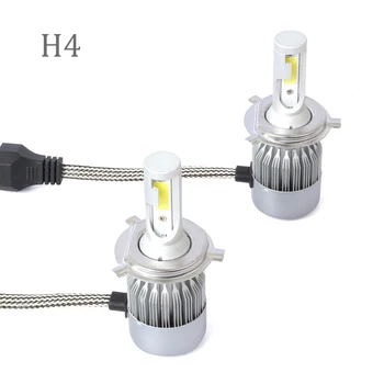 Super Svetla H4 LED Luči 100W Beli Smerniki C6 12000LM Visoko/Nizko Žarka Žarnica Svetilka 1 Par Pribor Zamenjava