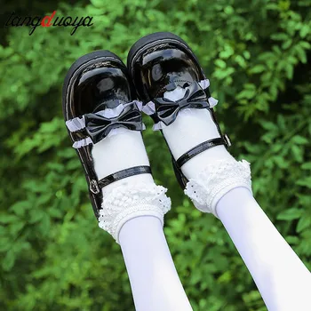 Sweet Lolita Čevlji ženske Harajuku Srčkan čevlje lolita čevlji lok black platforma čevlji Loli Krog Glave Ženske Čevlje Princesa 2020