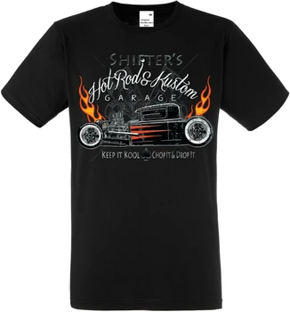 T-shirt črna avto auto v8 hot rod - 50 slog motiv model preklopniki - show originalni naslov