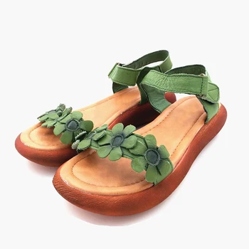 TIMETANG Ženske sandale open toe Pravega usnja, ročno poletne čevlje, sandale nacionalni retro slogu sandali