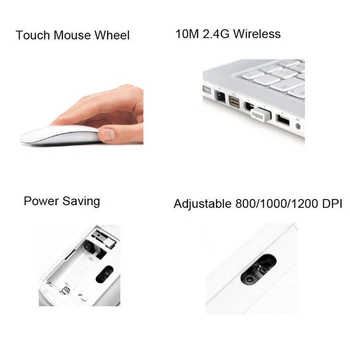 TM-823 2,4 GHz Brezžična na Dotik Multi Poiščite 1200DPI USB Optični Ergonomska PC Miško J03T Nepremočljiva igralec z miško