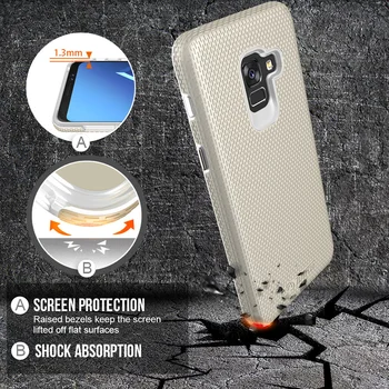 TOIKO X Stražar Dual Layer Ohišje za Samsung Galaxy A8 Plus 2018 Pokrov 2 v 1 Shockproof PC TPU Hibrid Telefona Lupini Zaščitni Oklep
