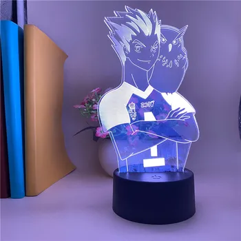 Touch Senzor Pametni Telefon Nadzor 3D Lučka anime Haikyuu Kotaru Bokuto Vidne Svetlobe Učinek Baterijski pogon Led Luči, Svetilka