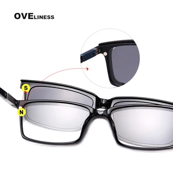 TR90 Očal Okvir Moških Magnet polarizirana sončna Očala Posnetek na Kratkovidnost Oči Stekla Recept Očala Okvir korejski Optičnih Očal