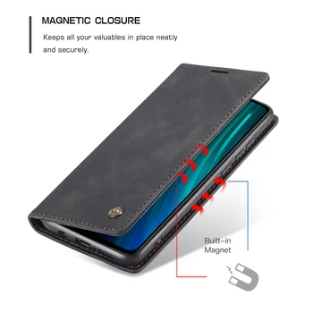 Usnjena torbica za XiaoMi RedMi Opomba 8 Pro,CaseMe Retro Torbici Luksuzni Magneti za Kartico sim Denarnice Kritje Za RedMi Opomba 8
