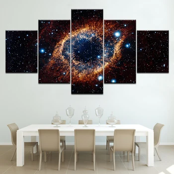 Vesolje in Vesolje Platno, Tisk Prostor Slike Wall Art Dekor Vesolje Galaxy Zvezd 5 Kos Sliko, Tisk na Platno, umetniško delo