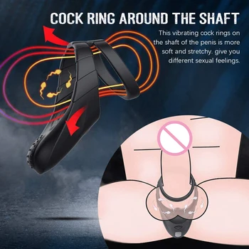 Vibrator Moški Penis Obroči Zamudo Izliv Penis z vibriranjem Petelin Obroč Klitorisa Erotična Odrasle Spolnih Igrač za Moške Moški masturbator