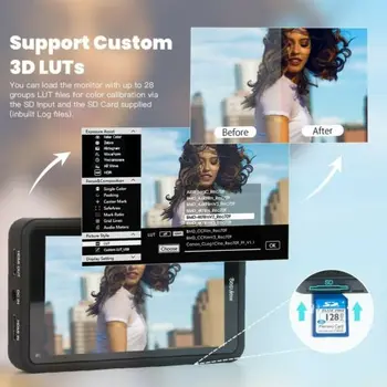 View R5, Zaslon na Dotik, HDR 3D LUT DSLR Monitor 4K HDMI 5.5 palčni Full HD 1920x1080 IPS Zaslon Področju Monitor za Kamero