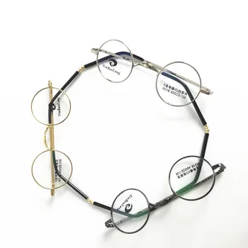 Vintage Majhne 40 mm Krog Eyeglass Okvirji Kovinski Polno Platišča Optični Rx lahko unisex Kratkovidnost Očala
