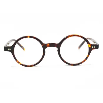 Vintage Majhne Okrogle Tortoise Polno Platišča Acetat Eyeglass Okvirji Unisex Ročno Izdelani