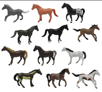 Vse vrste konj Simulacije malih živali model Igrača konja, Ukrep & Igrača Številke konje, ponije 12pcs/nastavi Domačo Zbirko