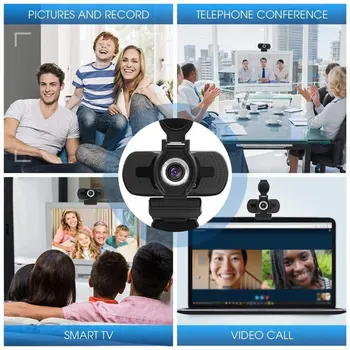 Webcame 1080P Full HD 4K 30FPS širokokotni USB Webcam z Zasebnost Kritje Mic Web Cam Za Računalnik PC Konferenca Spletna Kamera