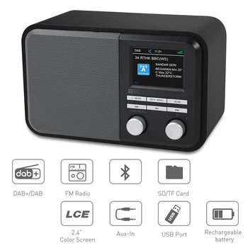 WiFi Radio DB-330 Prenosni Digitalni Radio z Baterijo za ponovno Polnjenje Bluetooth Sprejemnik z Internet Radio