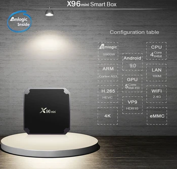 X96 Mini Android Smart 9.0 QHD TV Box 4K 1G 8G Amlogic S905W Core Quad 2.4 G Wifi 2G 16G TV Box X96mini Tvbox Set top Box