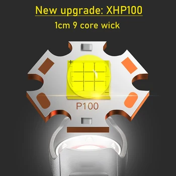 XHP100 Močna led Svetilka 18650 usb baterijska svetilka, polnilne, zoom, fokus delo lučka XHP 100 taktično flash svetlobe xhp90 tabor luč