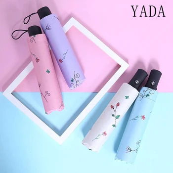 YADA Design Cvet Rattan Samodejno Dežniki Deževno Cvetlični Zložljiv Dežnik Za Ženske Dekle Anti-UV Rainproof ne Dežnik YD148