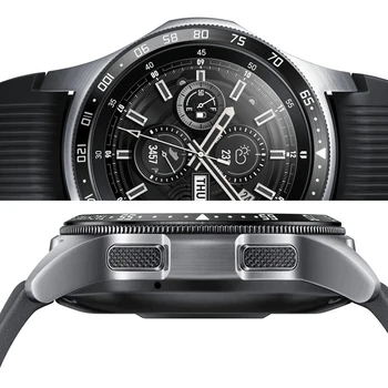 Za Samsung Galaxy Watch 46Mm Pametno Gledati Plošče Tesnilo Lepilo Pokrovček Proti Praskam Kovinski Obroč Črna