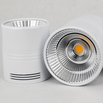 Zatemniti LED COB Površinsko Nameščena Downlight, 7W/10W/12W/15W/White Stanovanj AC85-265V Strop Spot Luči Doma Dekor