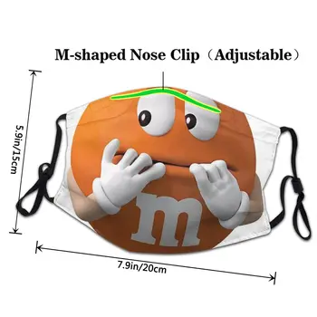 Zaščita je Maska M&m Oranžna Smešno Unisex M&M ' s Čokolado Forrest Mars Stroj Tkanine Masko za Zaščito Respirator Žarilna