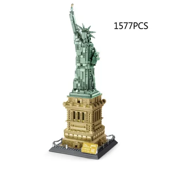 Zda, New York Kip Svobode gradnik svetovno znane arhitekture MODEL opeke izobraževalne igrače zbiranje