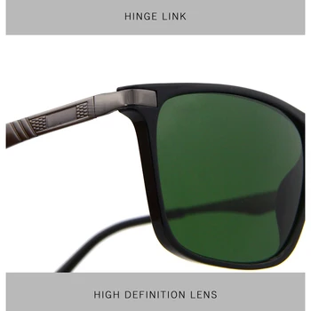Zeleno Steklo Objektiv Klasičnih Pravokotnik Okvir sončna Očala Moških Črna sončna Očala Moške blagovne Znamke Oblikovalec UV400 Mens Očal, Vzmetne Noge