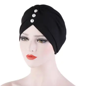 Zgubano čelo biseri turban skp muslimanskih klobuk za ženske turban bonnet femme musulman turbante mujer indijski klobuk