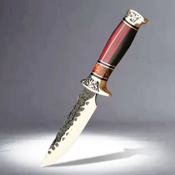 Črna Kovanje Železa Taktično Lovski Nož Prostem Kampiranje Nož Za Preživetje Večnamenski Nož Potapljanje Orodje + Nož Pokrov