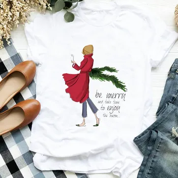 Ženske Lady Risanka Počitnice Srčkan 90. letih Tiskanje Drevo 90. letih Vesel Božič Tshirt moški Top Grafični Oblačila Majica T Tee T-shirt