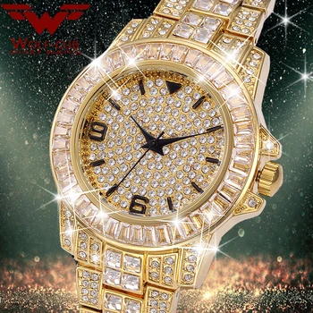 Ženske rojstni dan Ure Štruce Diamond Watch Luksuzne blagovne Znamke 18K Zlato 3BAR Nepremočljiva Quartz ročno uro WOLF-CUB