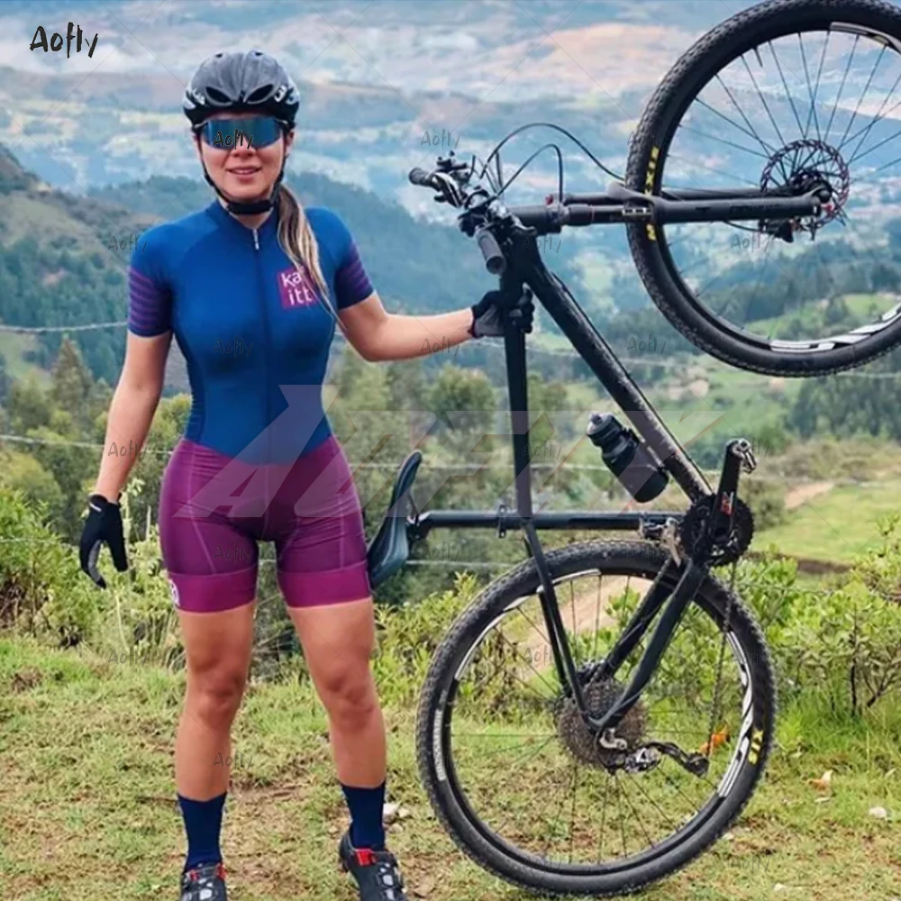 Kafitt Modra Vijolična Pari poklicna Oblačila kolesarska Triatlon obleko Kolo Oblačila Skinsuit določa Maillot Ropa Ciclismo poletje