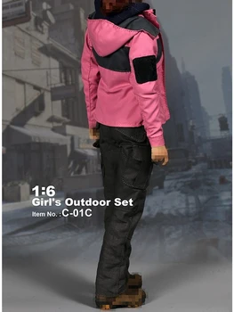 1/6 ženska figura, vojak oblačila model 12-palčni dejanje slika trend barvno ujemanje zunanjo jakno plasti skozi blokade
