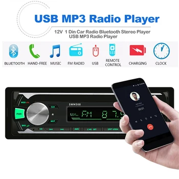 1 Din Avto Radio MP3 Predvajalnik, Bluetooth Stereo Predvajalnik, USB MP3 Player, FM Radio, MP3 Avdio Predvajalnik Podporo Daljinski upravljalnik