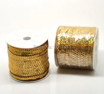 1 Roll(100 Metrov) Zlata Ton AB Barve, Bleščice Trim 6mmhandmade oprema DIY potrebščine, obleko deco